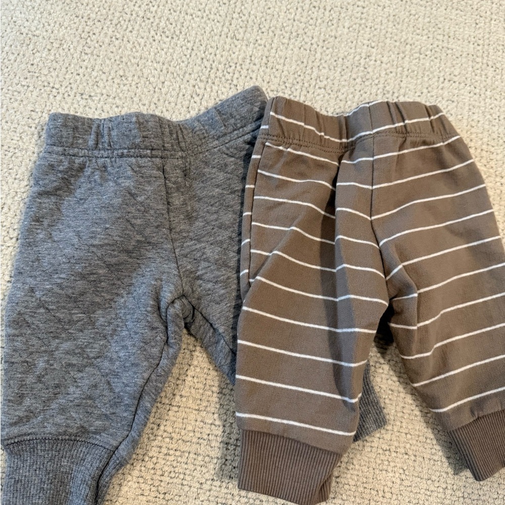 Carter's Gray and Brown Striped Kids Joggers